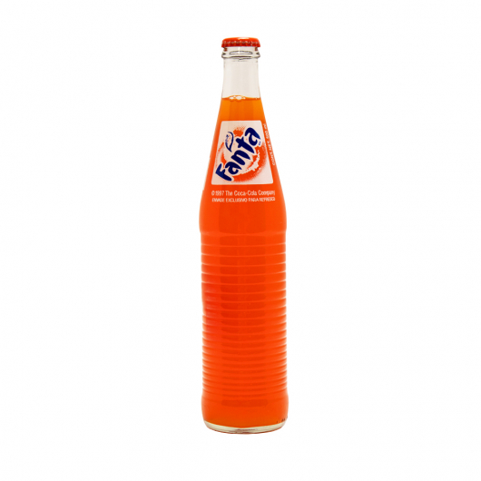 Mexican Orange Fanta Glass Bottle