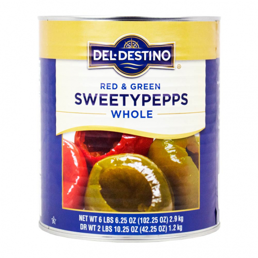 Canned Green and Red Sweety Piquante Peppers