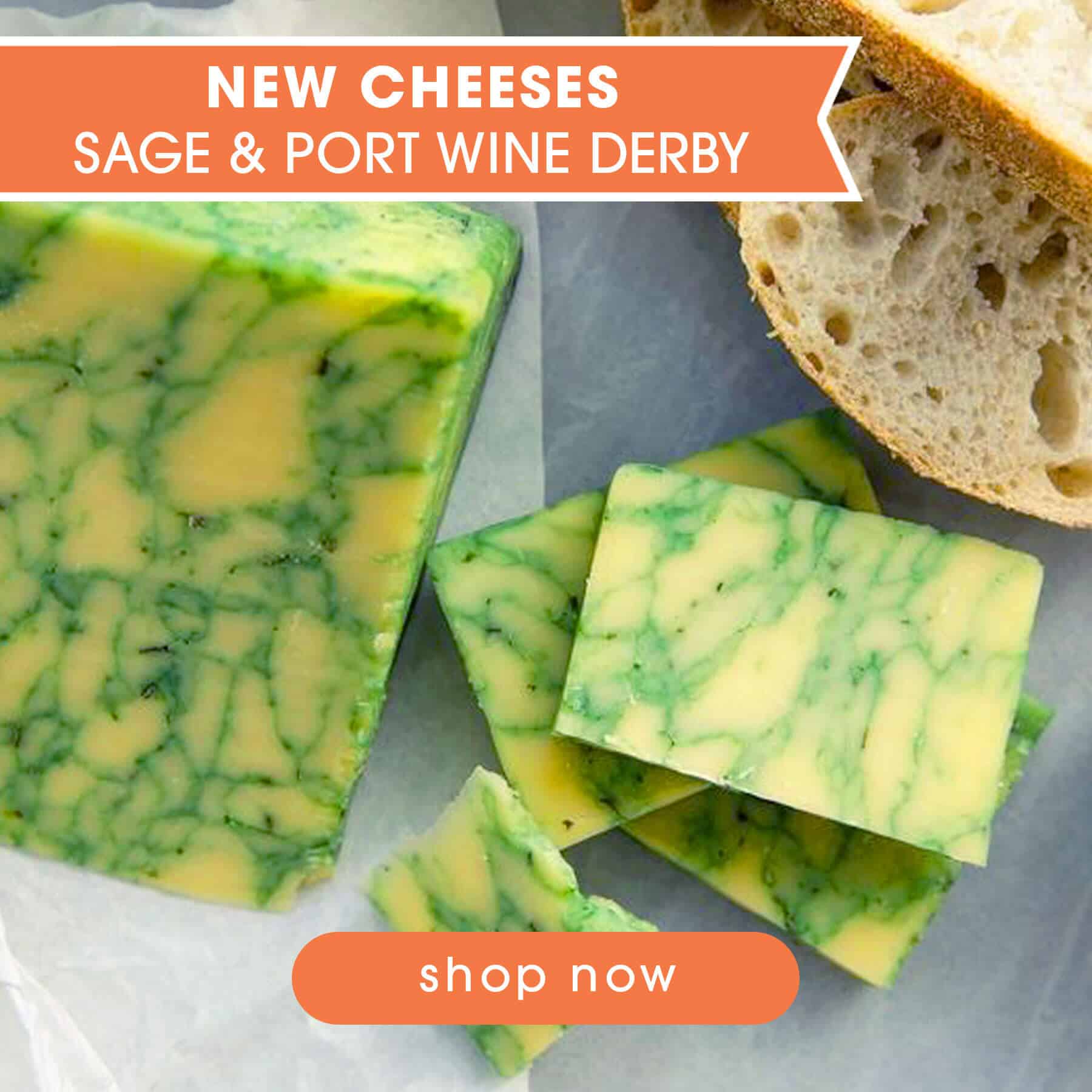 New! Sage Derby and Port Wine Derby Cheeses in the Market - Available by the Pound | Food Related | San Antonio TX