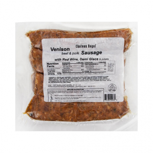 Venison with Red Wine & Veal Demi Glace Gourmet Sausage