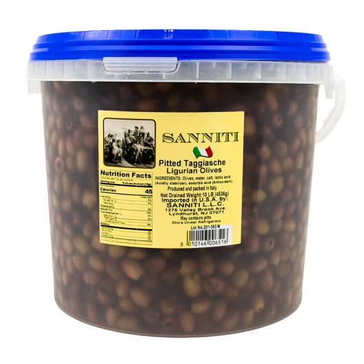 Pitted Taggiasche Black Olives in Brine