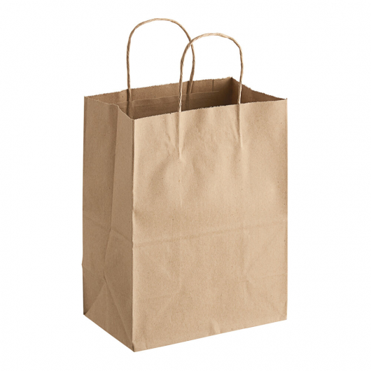 Brown Kraft Paper Bag with Handles 8" x 4.5" x 10.25"