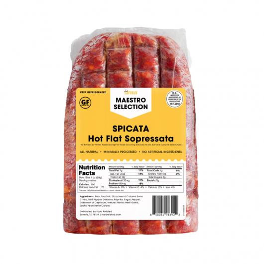 Flat Hot Sopressata Spicata - Half