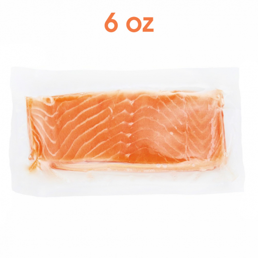 Wild Caught Sockeye Salmon Portions - 6 oz - Boneless, Skin Off - Alaska