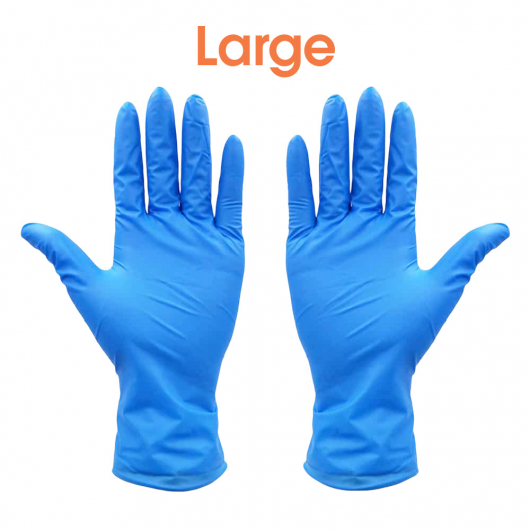 Large Powder Free Blue Nitrile Gloves