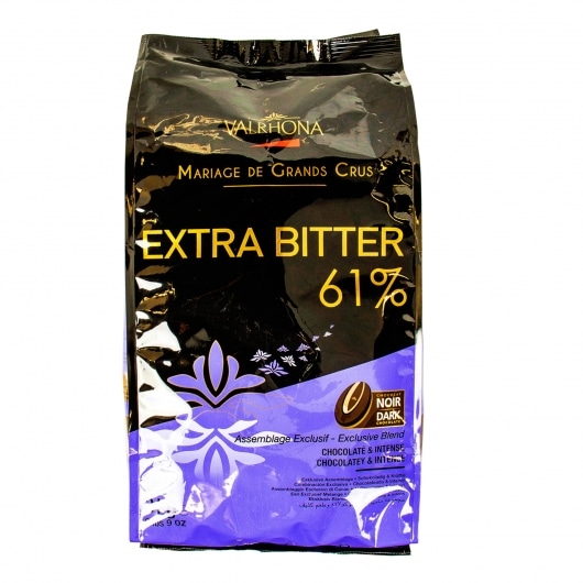 Valrhona 61% Extra Bitter Dark Chocolate Feves