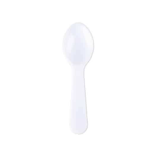 3" White Plastic Taster Spoons