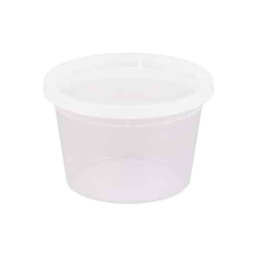 Deli Cups with Lid Clear Plastic 16 oz