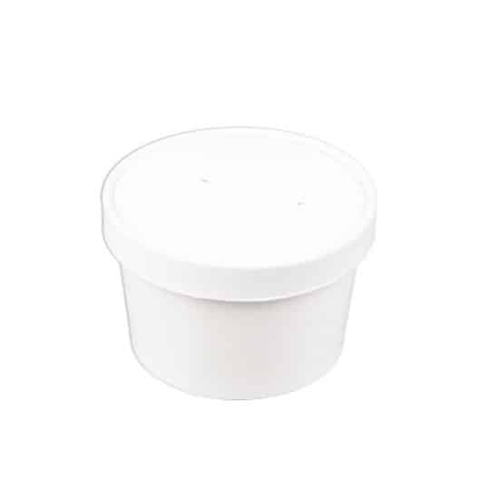 White 8 oz Paper Soup Cup with Vented Lid
