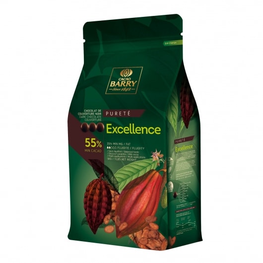 Cacao Barry Excellence 55% Dark Chocolate Pistoles