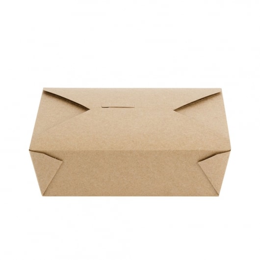 #3 Folded Kraft Paper Microwavable Container 7 3/4" x 5 1/2" x 2 1/2"