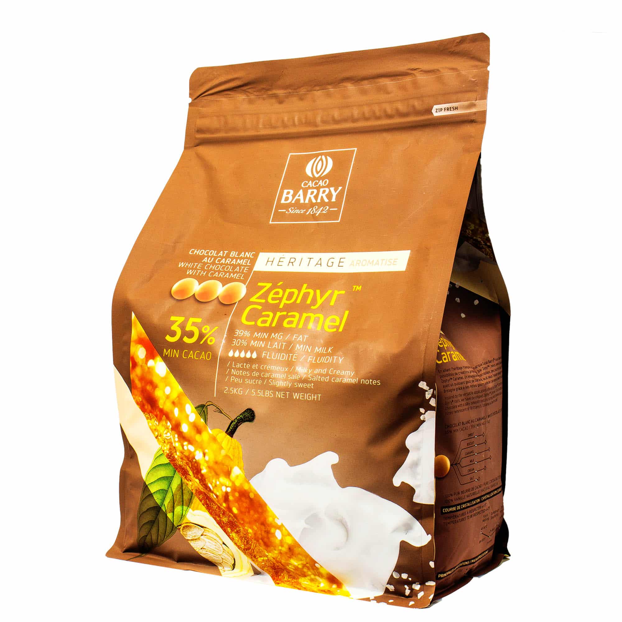 Cacao Barry Zephyr with Caramel 35 White Chocolate Pistoles Food Related