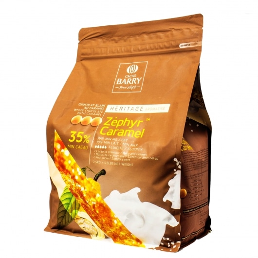 Cacao Barry Zephyr with Caramel 35% White Chocolate Pistoles