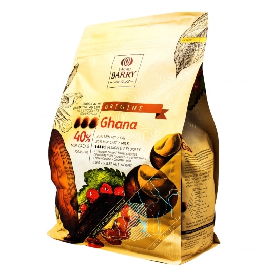 Cacao Barry Ghana Origin Rare 40% Milk Chocolate Pistoles