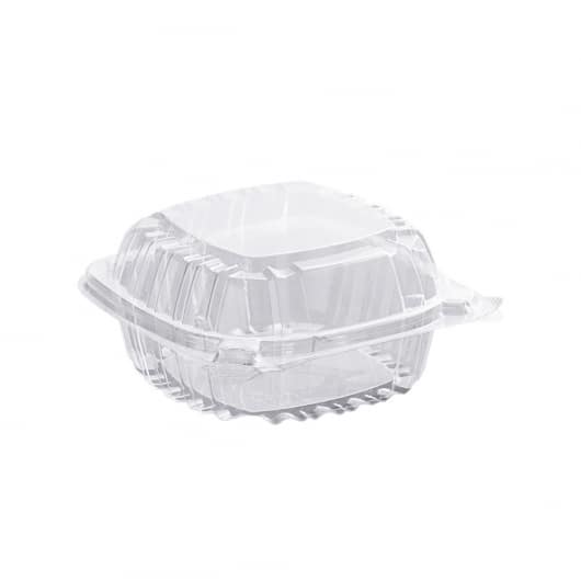 Hinged Container Clear Plastic with High Domed Lid 5 1/4" x 5 3/8" x 2 5/8"