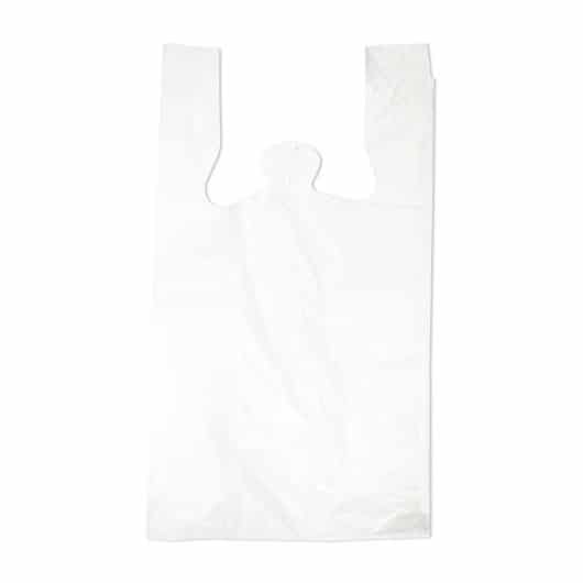 Plastic White T-shirt Shopping Bag Standard 1/6 Size