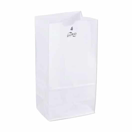 White Paper Bag 4 lb. 5" x 3 1/8" x 9 3/4"