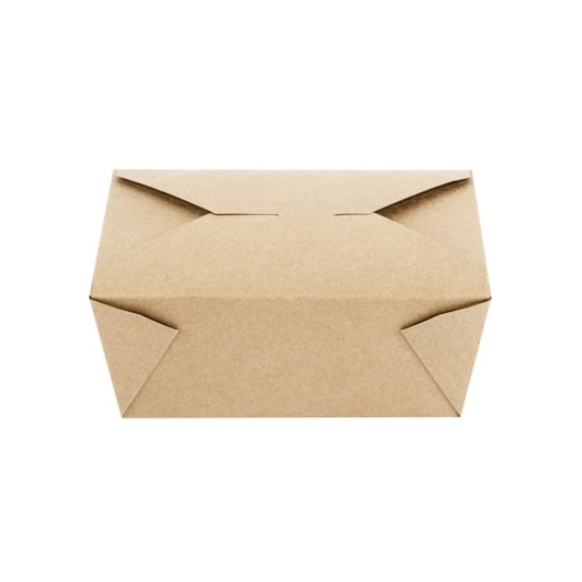 #4 Folded Kraft Paper Microwavable Container 7 7/8" x 5 1/2" x 3 1/2"