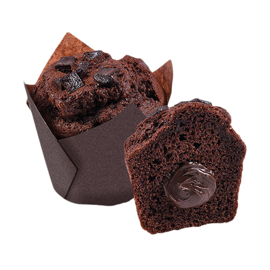 Cacao Muffin with Chocolate Cream