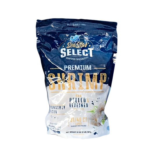 Peeled and Deveined Tail Off White Shrimp 31/40