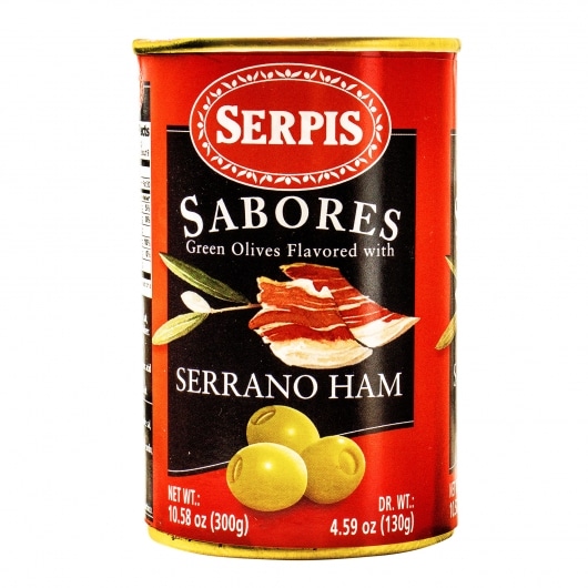 Manzanilla Green Olives Stuffed with Serrano Ham in Brine