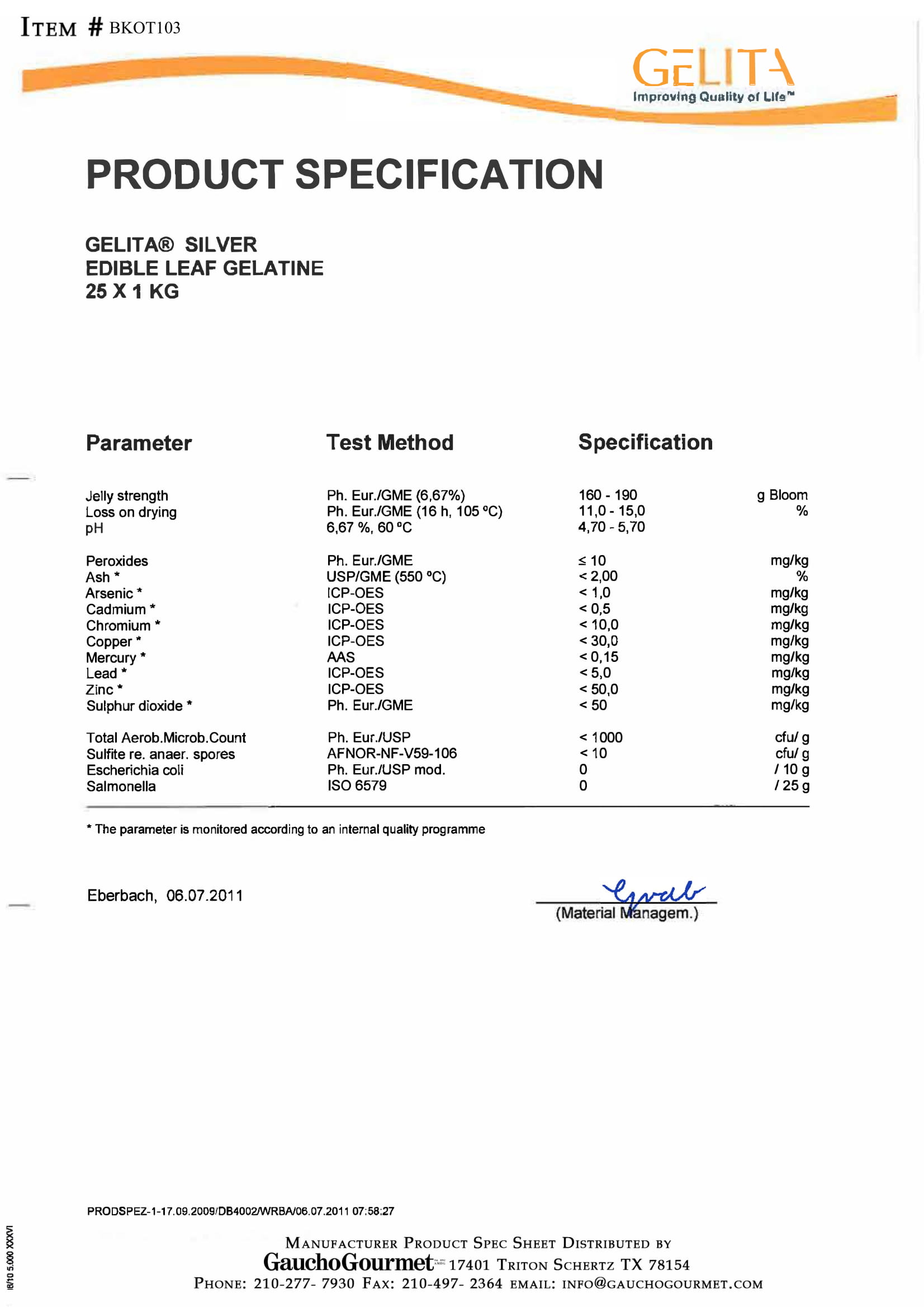 Gelatin Sheet Silver by Gelita Food Related